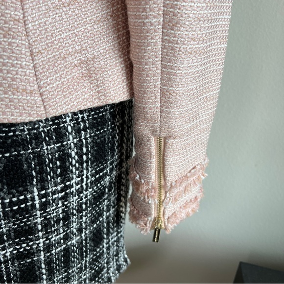 Karl Lagerfeld Pink Tweed Zip Front Blazer - Picture 8 of 16